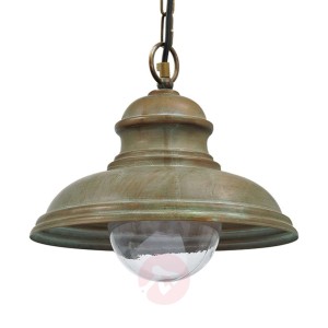 Lampa wisząca zewnętrzna Riccardo, łańcuch, szkło