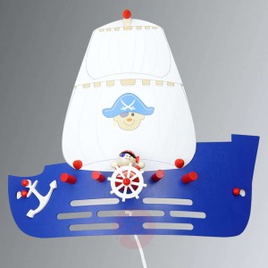 Dziecięca lampa ścienna Statek piracki