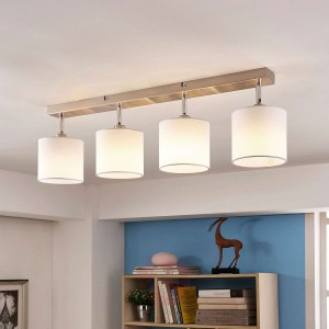 Atrakcyjna lampa sufitowa Mairi z tkaniny, z LED