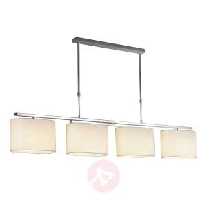Tekstylna lampa wisząca Tomira, 4-punktowa, biała