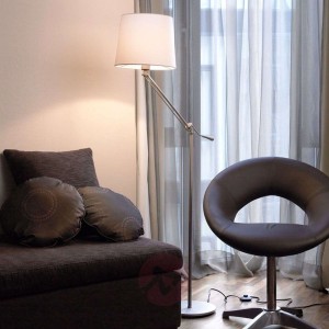 Lampa stojąca MILAN z bawełnianym kloszem