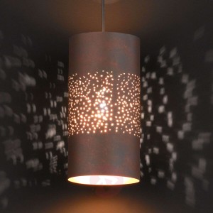 Ancona - cylindryczna lampa wisząca, brąz