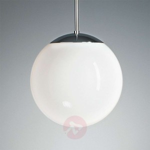 Lampa wisząca z opalowym kloszem 35 cm chrom