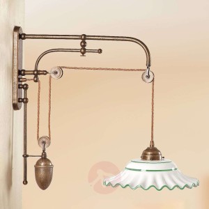 Lampa ścienna Tiziano, zielony dekor