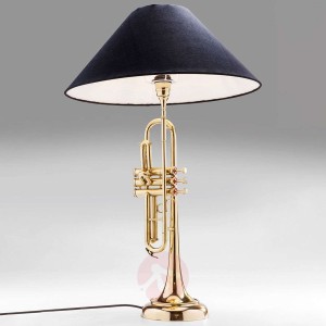 KARE Trumpet Jazz tekstylna lampa stołowa złota
