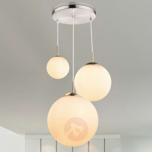 3-punktowa lampa wisząca Joel ze szklanymi kulami