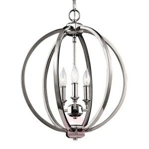 Okrągła lampa wisząca Corinne, nikiel polerowany