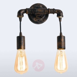 Industrialna lampa ścienna Amarcord, rdzawa