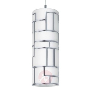 Smukła lampa wisząca Bayman z ornamentem z linii