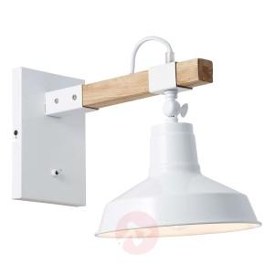 Lampa ścienna Hank z drewnianym ramieniem