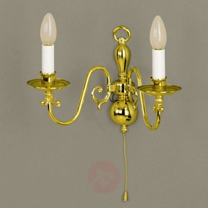 Mosiężna lampa ścienna IMKE, 2-punktowa