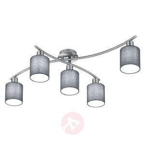 Lampa sufitowa Garda – 5-punktowa, szare klosze