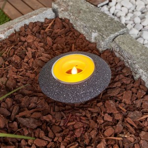 Migocąca świeczka LED Shivani w kolorze szarym