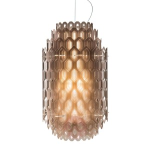 Pomarańczowo-brązowa designerska lampa wisząca