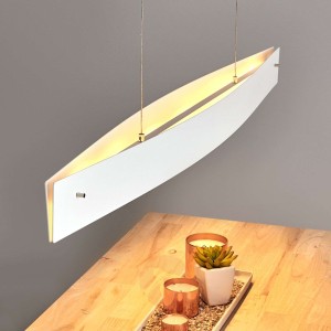 Biała lampa wisząca LED MALU, ściemniana, 119 cm