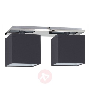 Lampa sufitowa Rivoli, antracytowy klosz, chintz