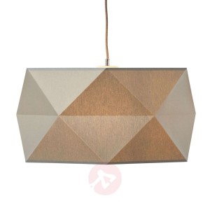 Szara materiałowa lampa wisząca Polygon