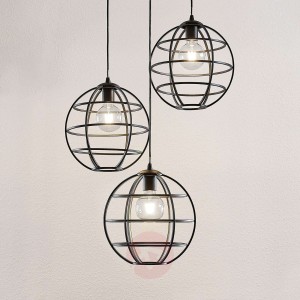 Lampa wisząca klatka Bekira, 3-punktowa, pęczek
