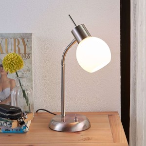 Lampa stoł.LED Manon z opalowobiał., szkl. kloszem