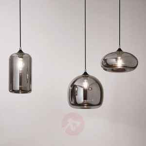 Elegancka lampa wisząca Fiona, przezroczystoszara