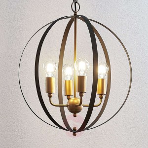 Lampa wisząca Hamish z czarno-złotą klatką