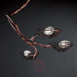 3-punktowa lampa wisząca NIDO, miedziana