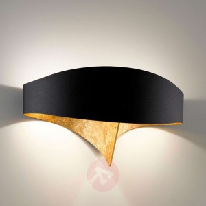 Czarno-złota designerska lampa ścienna Scudo LED