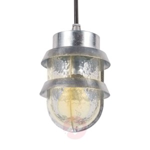 Zewn. lampa wisząca Alvaro srebrna, wodoodporna