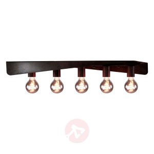 Lampa sufitowa Nux w antycznej czerni, 5-punktowa