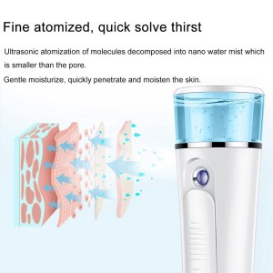 Nawilżacz do twarzy - przenośny - kolor biały z PowerBankiem