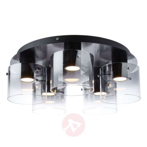 Lampa sufitowa LED Beth, szkło czarne, 5-pkt.
