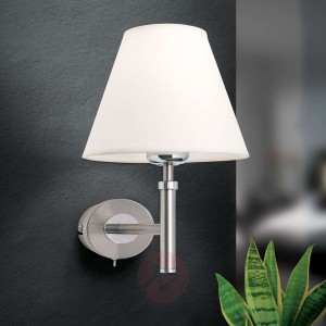 Niklowa lampa ścienna Lilly z abażurem z materiału