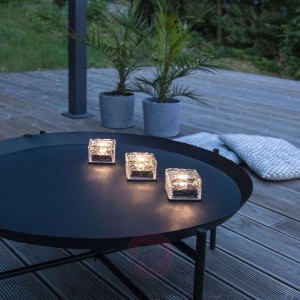 Świeca solarna LED Icecube, 3 szt. kostka lodu
