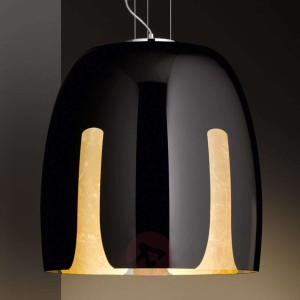 Lampa wisząca Madera, czarno-złota, 48 cm