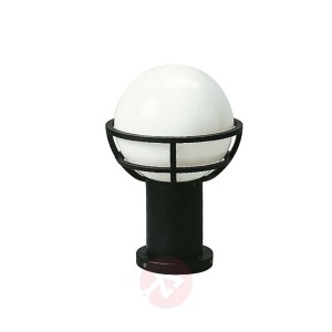 Lampa na cokół czarna z mlecznym szkłem