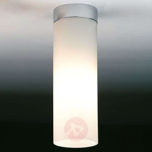 Biała matowa lampa sufitowa DELA BOX, nikiel mat