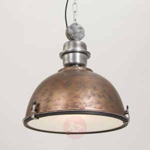 Miedzianobrązowa lampa wisząca Bikkel industrialna