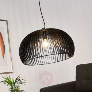 Lampa wisząca Gasperi z lamelowym kloszem, czarna