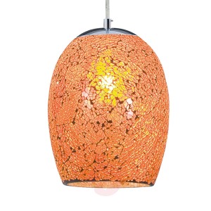 Lampa wisząca Crackle chromowany i pomarańczowy