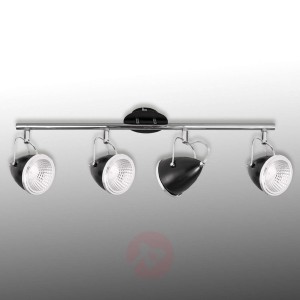 Czarny spot sufitowy LED OLIVER, 4-pkt.