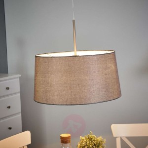Lampa wisząca SVEDALA z abaż. z tkaniny, szara