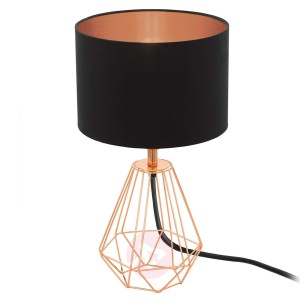 Lampa stołowa Carlton 2 czarno-miedziana