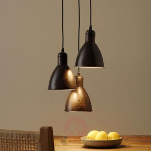 Lampa wisząca Priddy 1, 3-pkt. antyczna miedź
