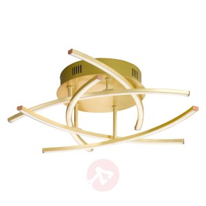 5-punktowa lampa sufitowa LED Cross mosiądz matowy