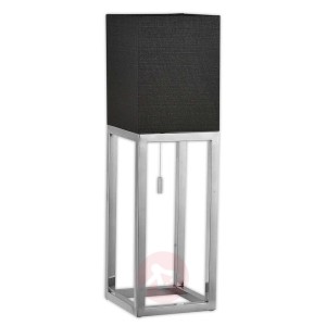 Prostokątna lampa stołowa Mira, tekstylny klosz