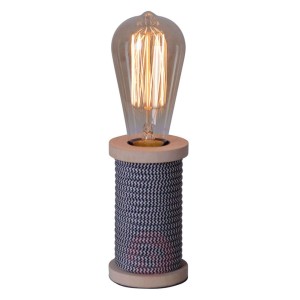 Lampa stołowa Max, drewniana stopa, antracyt
