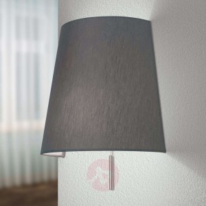 Lampa ścienna Shade, nikiel matowy, klosz szary