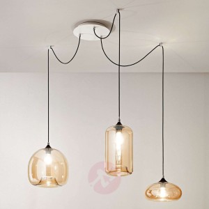 Elegancka lampa wisząca Fiona, bursztynowa