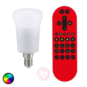 Lampa Lola LED RGB, 4,3 W, E14, 350 m, ściemniana