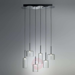 6-punktowa szklana lampa wisząca Spillray